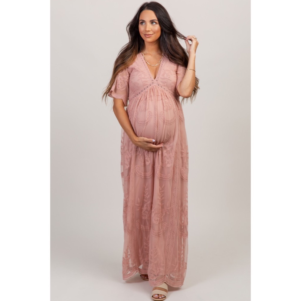 Pink Blush Maternity Maxi Dress